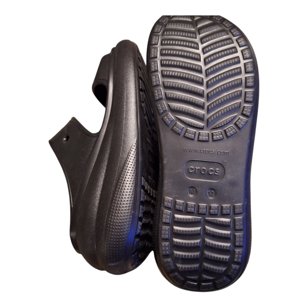 NWT Crocs Classic Crush Platform Sandals Black Unisex Men 10 Women 12 - Picture 2 of 6